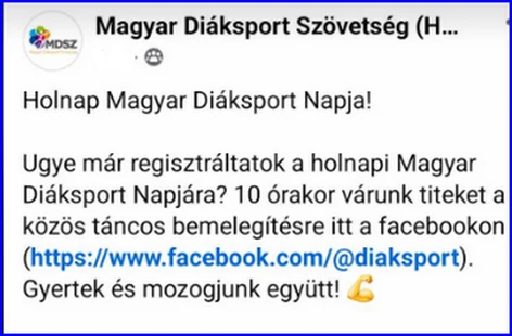 A diáksportnapi link elérhatősége